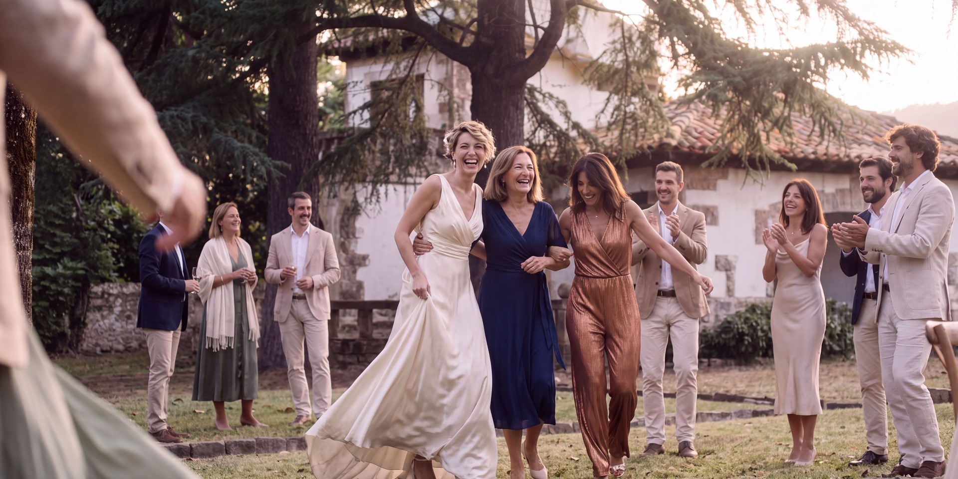 Family and friends celebrating together in the garden