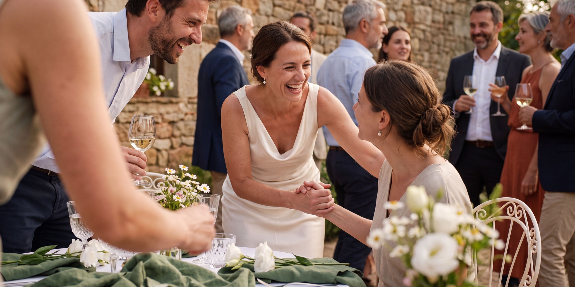 A warm greeting during the celebration