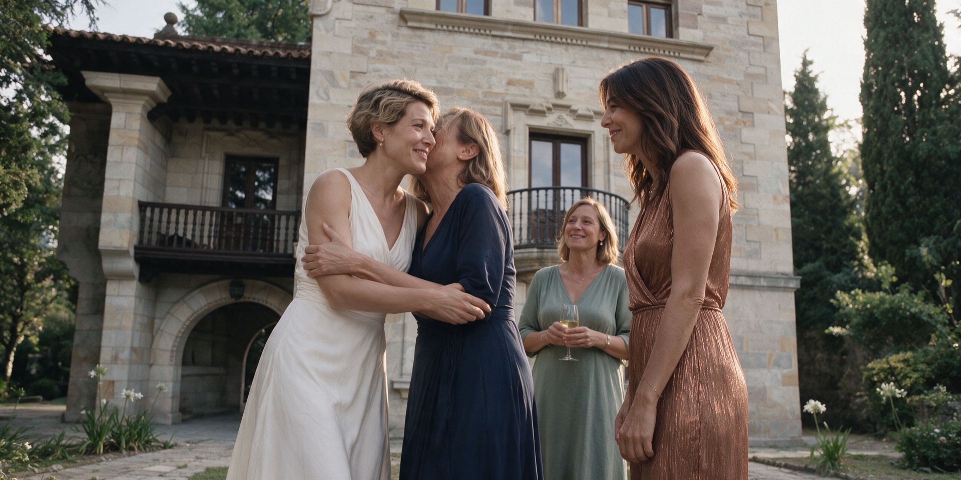 A shared moment between guests