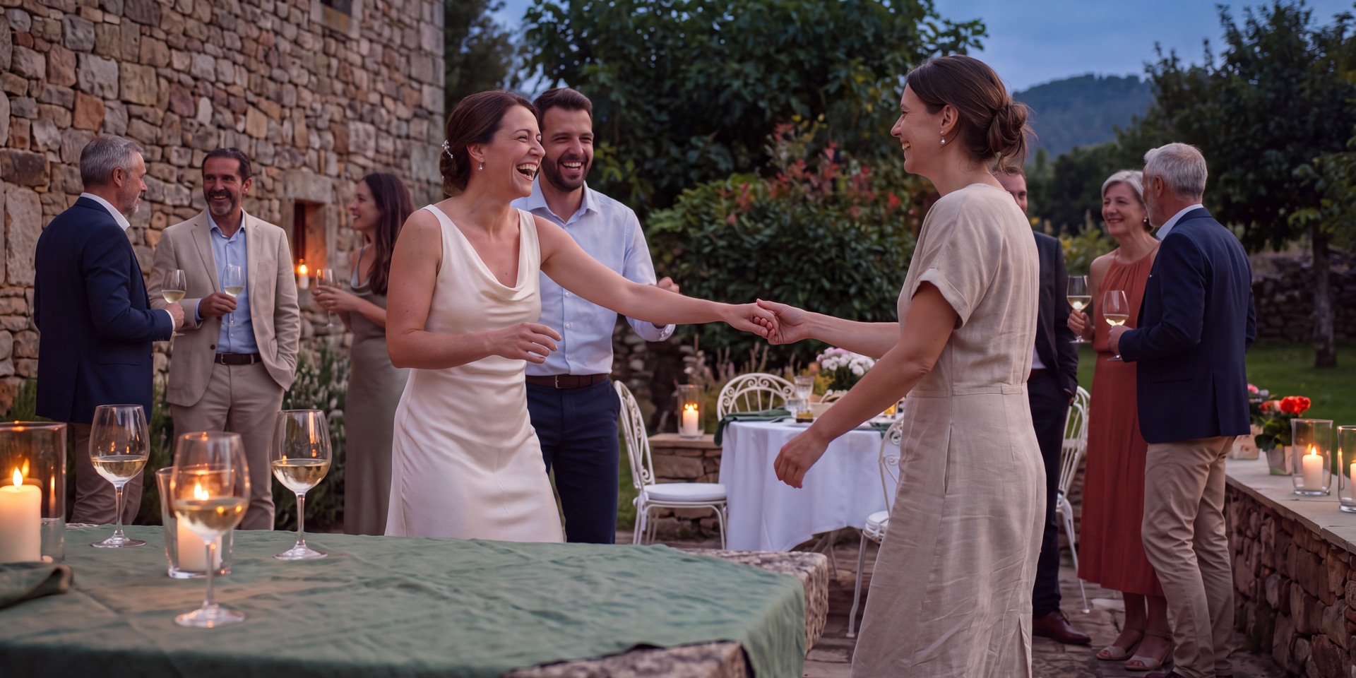 Celebrating together in the evening